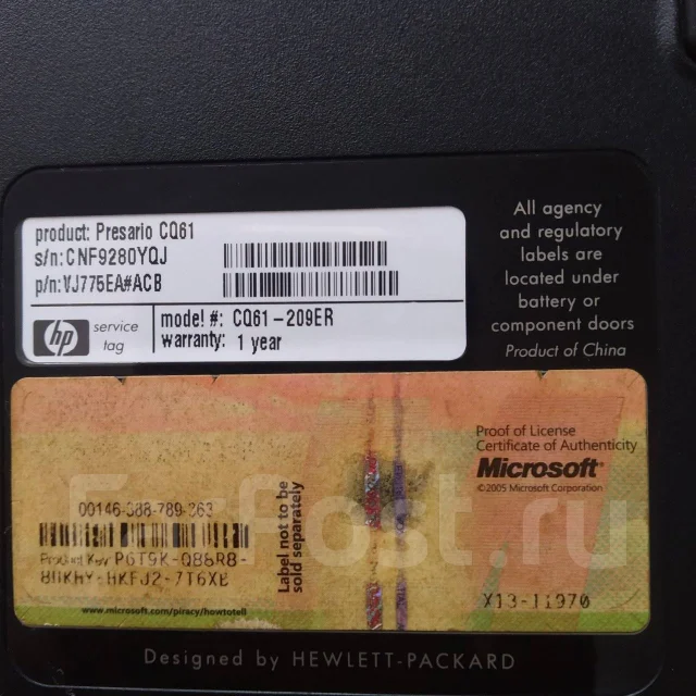 Compaq Presario CQ61. 15.6", 2����, ��� 2048 ��, WiFi: 1 ����