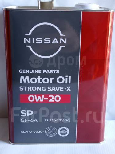 Масло моторное Nissan Strong SAVE X SP 0W-20 4л KLAP0-00204 Япония ...