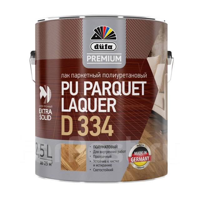 Лак паркетный полиуретановый Dufa Premium Parquet Laquer D334 2,5л, в ...