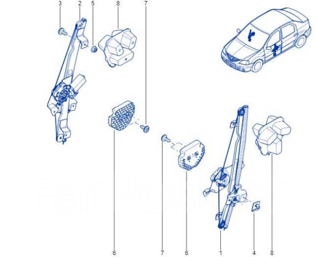 Механизм стеклоподъемника рено сандеро