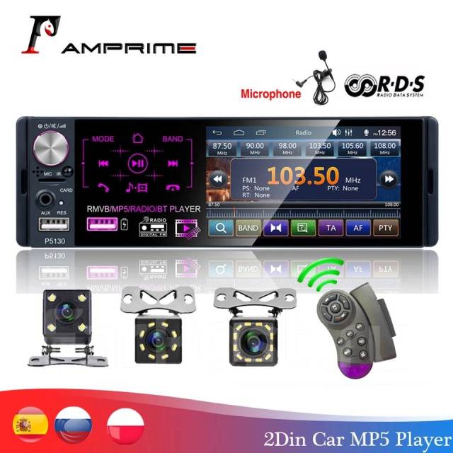 Магнитола 1 Din. Сенсорная с экраном. Bluetooth. Громкая связь, AC ...