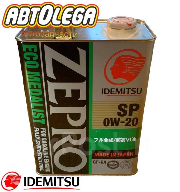 Моторное масло Idemitsu Zepro ECO Medalist SP/GF-6A 0W20 4л 4250-004 ...