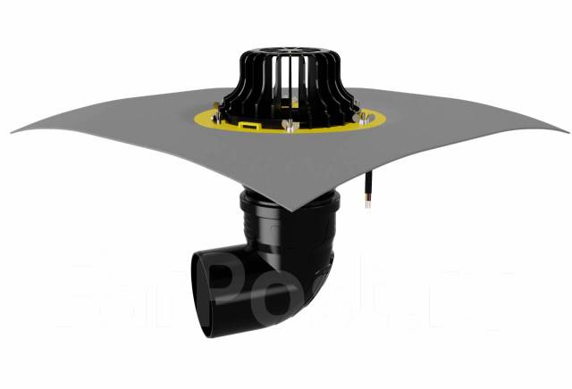 Воронка обогреваемая ПВХ горизонтальный выпуск D110 - Кровля и водосток ...