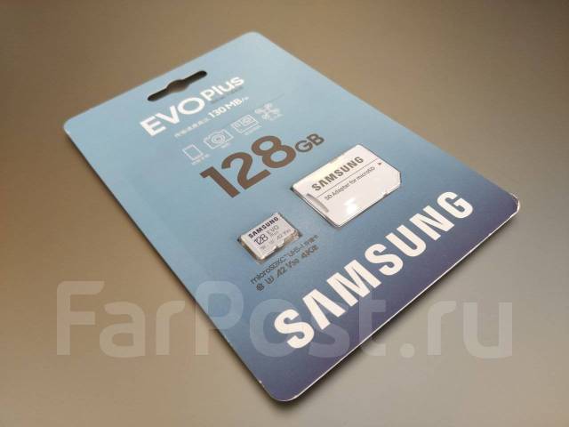 Карта памяти Samsung EVO Plus microSDXC 128 ГБ UHS-I U3,130 Mb/s, 128 ...