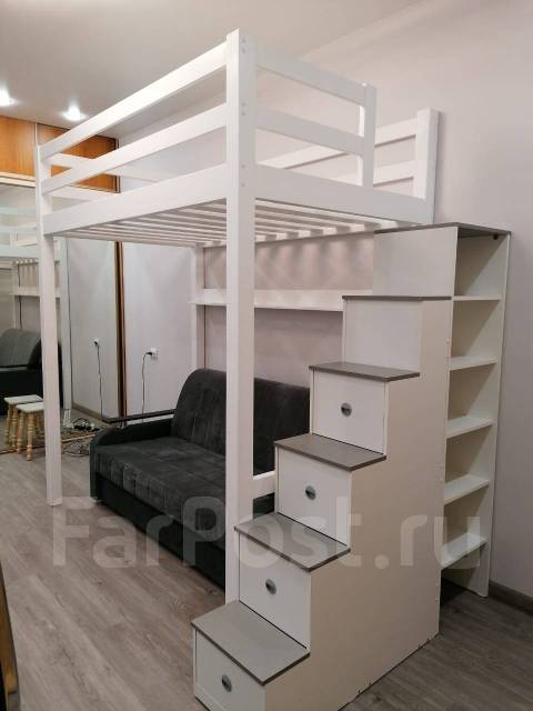 Кровать-чердак с лестницей-комодом, новый, под заказ. Цена: 65 000₽ во ...