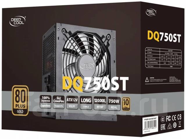 Блок питания 80+ GOLD 750 ватт Deepcool DQ750ST Гарантия ДНС 7 лет ...