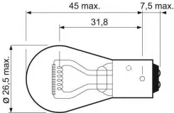 ����� P21/4W 12V 21/4W BAZ15d Essential Valeo PHC 32205 32205 ����
