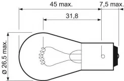 ����� P21W 12V 21W BA15s Essential Valeo PHC 32201 32201 ����