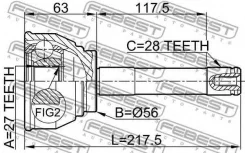 ���� �������� 27x56x28 | ����� ����/��� | Febest 410014 410014 ����