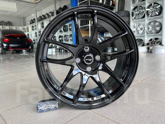 Диски литые PDW Dobite 4x99 4x100 r17 #1965 чёрные глянцевые лучи ...