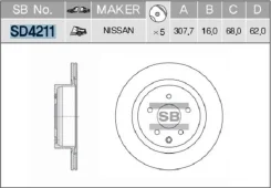 ���� ��������� ������ Murano/Pathfinder R52; FX/EX/M/QX50/QX60/Q50/Q70 SD4211 ����