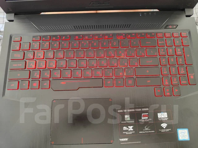 Asus TUF Gaming FX504GE. 15.6", 2,3����, ��� 12 ��, ���� 256���, WiFi: 1, Bluetooth: 1, ����������� �� 20��. ����