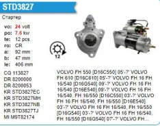 ������� Volvo FH 550 [D16C550] 24V, 7.6kW 12T MH Krauf STD7827NB ����