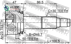 ���� �������� ������ 23X46.7X30 Febest 0310HRV4WDA50 0310HRV4WDA50 ����
