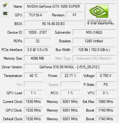 GeForce GTX 1650 SUPER ����