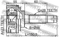 ���� �������� 23x56x26 | ����� ����/��� | Febest 0110010 0110010 ����