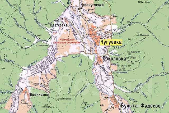 Подробная карта чугуевского района приморского края