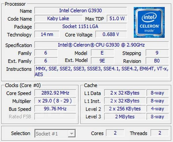 Intel Celeron G3930 ����