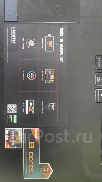 Asus TUF Gaming A17. 17.3", 2,9����, ��� 16 ��, ���� 512���, WiFi: 1, Bluetooth: 1, ����������� �� 5��. ����