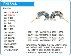 ������� ���� ��������� Toyota, Daihatsu UTM EN1724A ����