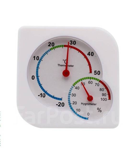 Термометр Гигрометр механический 473-052 (-20+50°) 0~100% (75х75х10мм ...