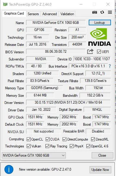 GeForce GTX 1060 ����
