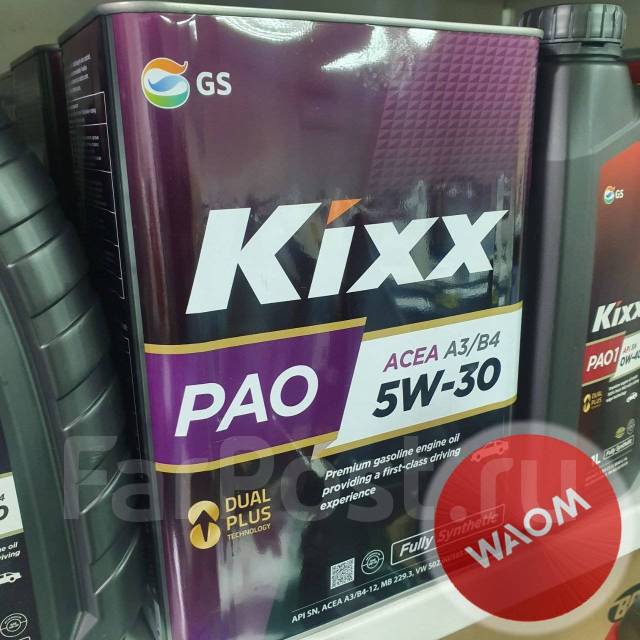 Масло синтетическое KIXX PAO 5W-30 A3/B4 SN 4л WAOM, 4,00 л. SN, A3, B4 ...