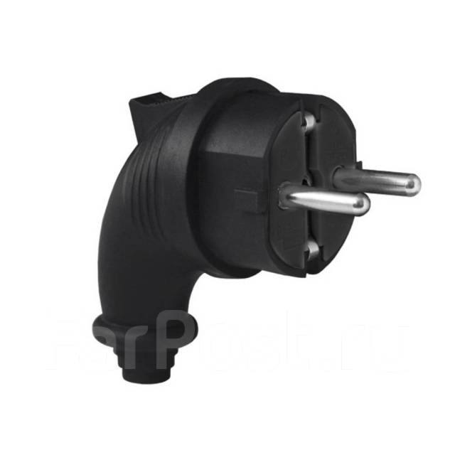 Вилка угловая c/з каучук 16А 250В IP44 (еврослот) (EL1701) UNIVersal ...