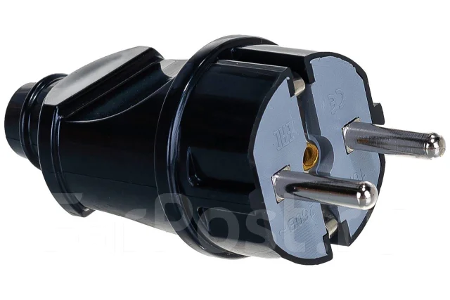 Вилка прямая с/з черная 16А 250В UNIVersal, новый, в наличии. Цена: 78 ...