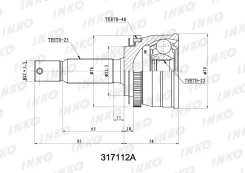 ���� ������� 25/22 ABS 48 �������� ������ ����� ��� KIA RIO JB, Hyundai GETZ inko 317112a 317112A ����