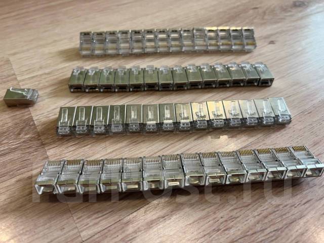 Интернет коннектор разьем RJ45 (RG45) экранированный с заземлением ...