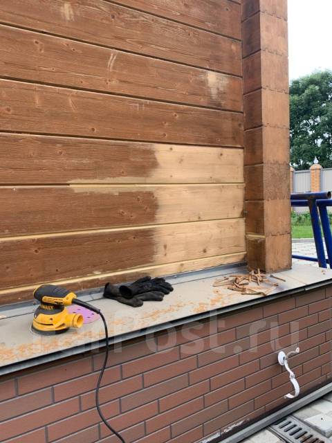 Шлифовка, Покраска Деревянных Домов, Срубов. Герметизация, Теплый Шов ...