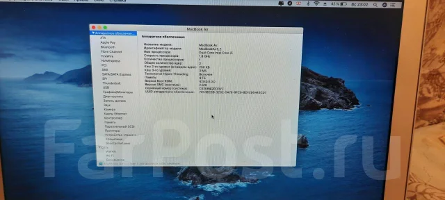 Apple MacBook Air 11. 13", 1,8����, ��� 4 ��, ���� 128���, WiFi: 1, Bluetooth: 1, ����������� �� 2��. ����