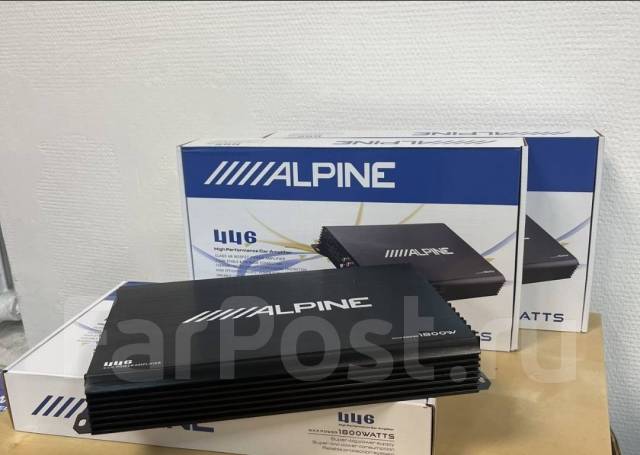 Усилитель Alpine, 4-канальный, новый, в наличии. Цена: 4 500₽ во ...