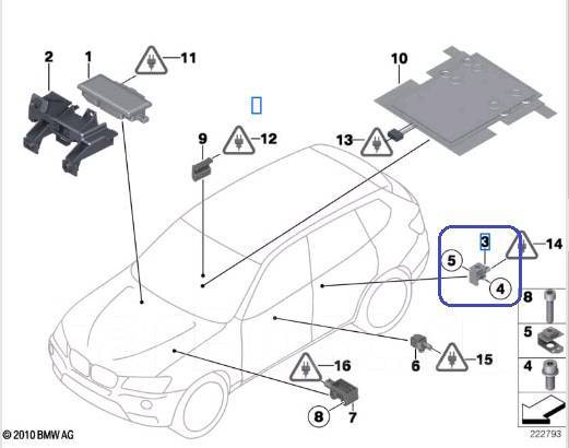 Датчик с левом расположением Датчик удара Bmw X3 2017 65779224177 F25 N57D30A 58959870 купить в Уфе по цене: 