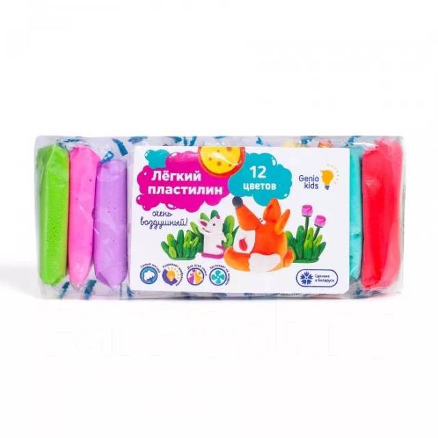 Наборы для лепки Genio Kids "Легкий пластилин", 12 цв. М-н Лалипусик ...