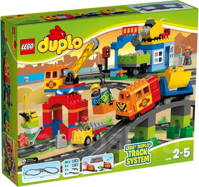 Огромная железная дорога Лего Дупло + доп рельсы + два Lego набора ...