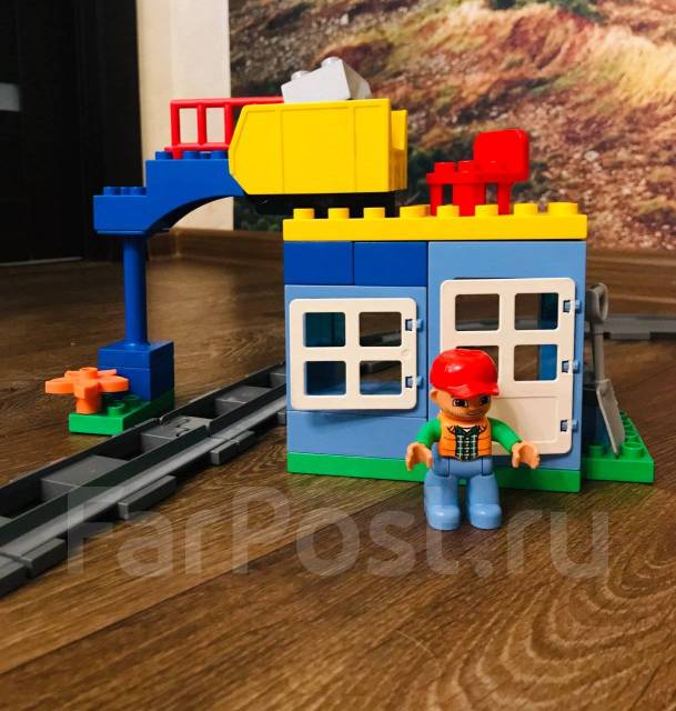 Огромная железная дорога Лего Дупло + доп рельсы + два Lego набора ...