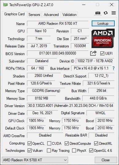 Radeon RX 5700 XT ����