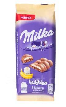 Milka Bubbles молочный шоколад со вкусом банана 92г, в наличии. Цена ...