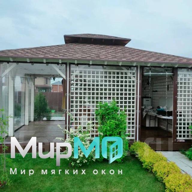 Мягкие окна, мягкое стекло ПВХ для беседок. Гибкое стекло для террасы ...