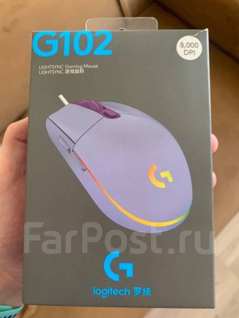 Новая Игровая компьютерная мышь Logitech g102 фиолетовая Оригинал ...