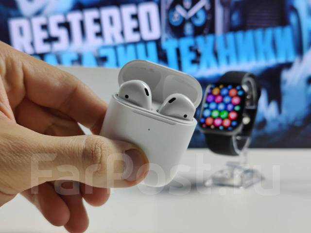 Комплект! БЕЗрамочные Apple Watch 7 Graphite + AirPods 2 Premium, умные ...