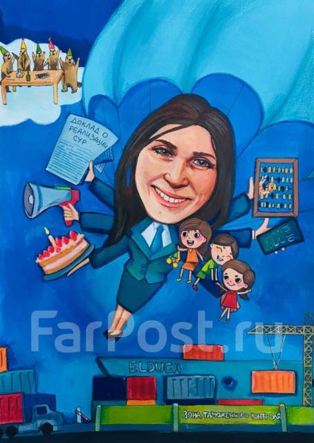 Шарж на заказ по фото, Портрет карандашом, маслом. Художник. Подарок в ...