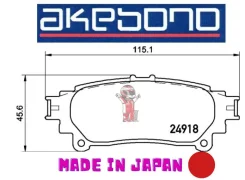 ������� ��������� ������ Akebono Lexus GS/ IS/ RX/ Toyota Crown/ Prius AN765K ����