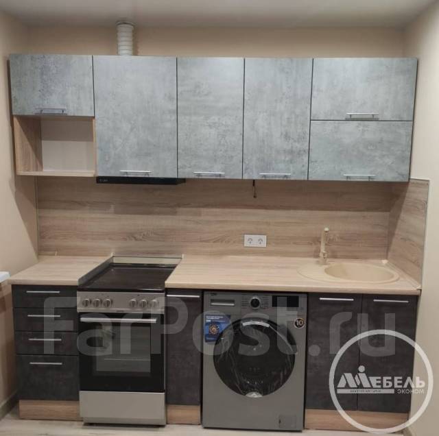 Кухонный гарнитур модульный прямой. Полная цена, цельная столешница ...