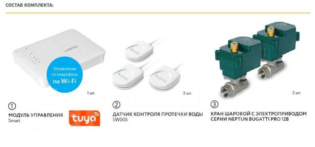 Система защиты от протечки воды Neptun Profi Smart+ 1/2 дюйма ...