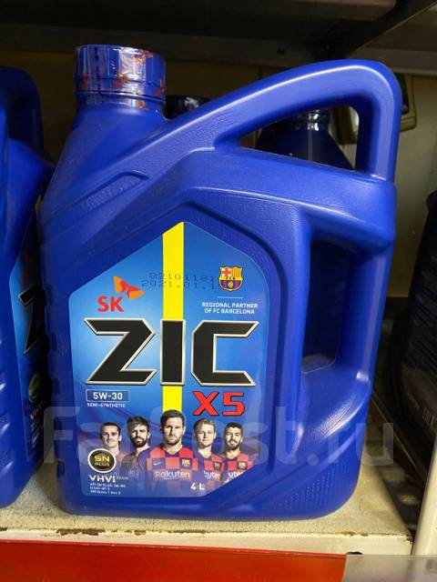 Полусинтетическое моторное масло Zic X5 SN plus 5W-30, 4,00 л. бензин ...