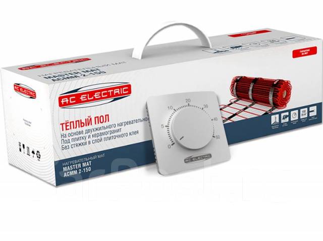 Нагревательный мат теплый(терморегулятор) AC Electric ACMM 2-150 1,5м2 ...