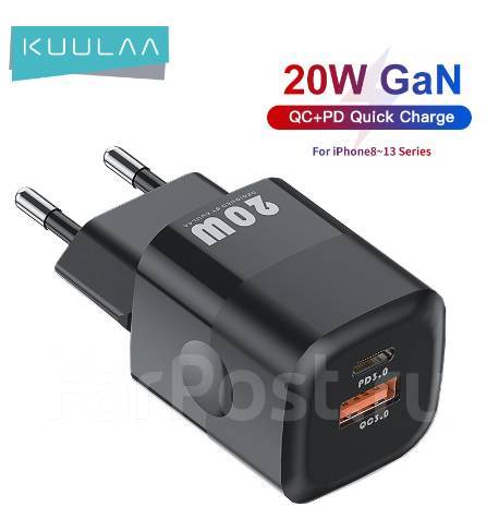 Зарядное устройство Kuulaa KL-CD59 20W USB+Type-C GaN PD QC EU, новый ...